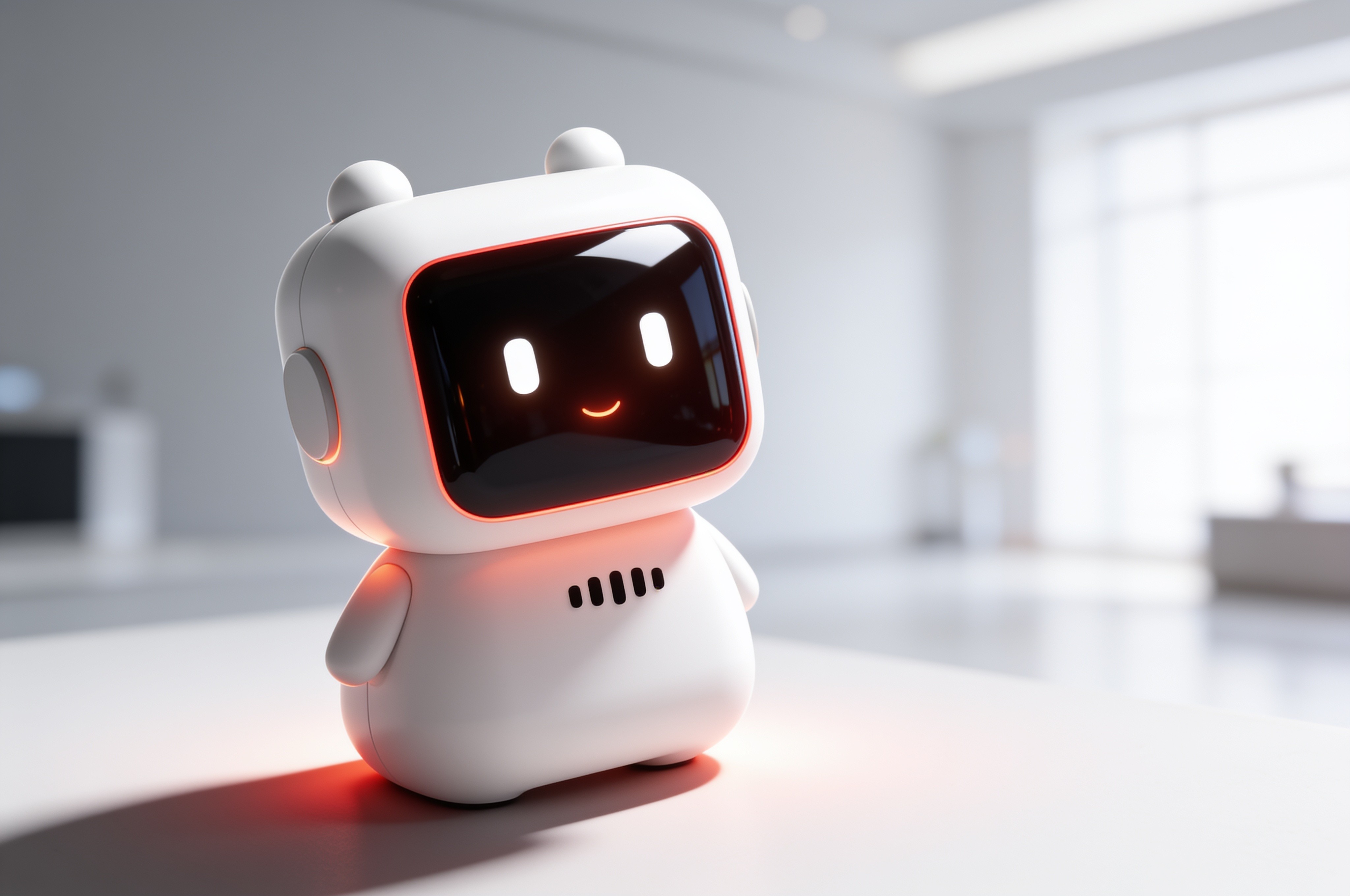 Front view of the n o ii home AI device