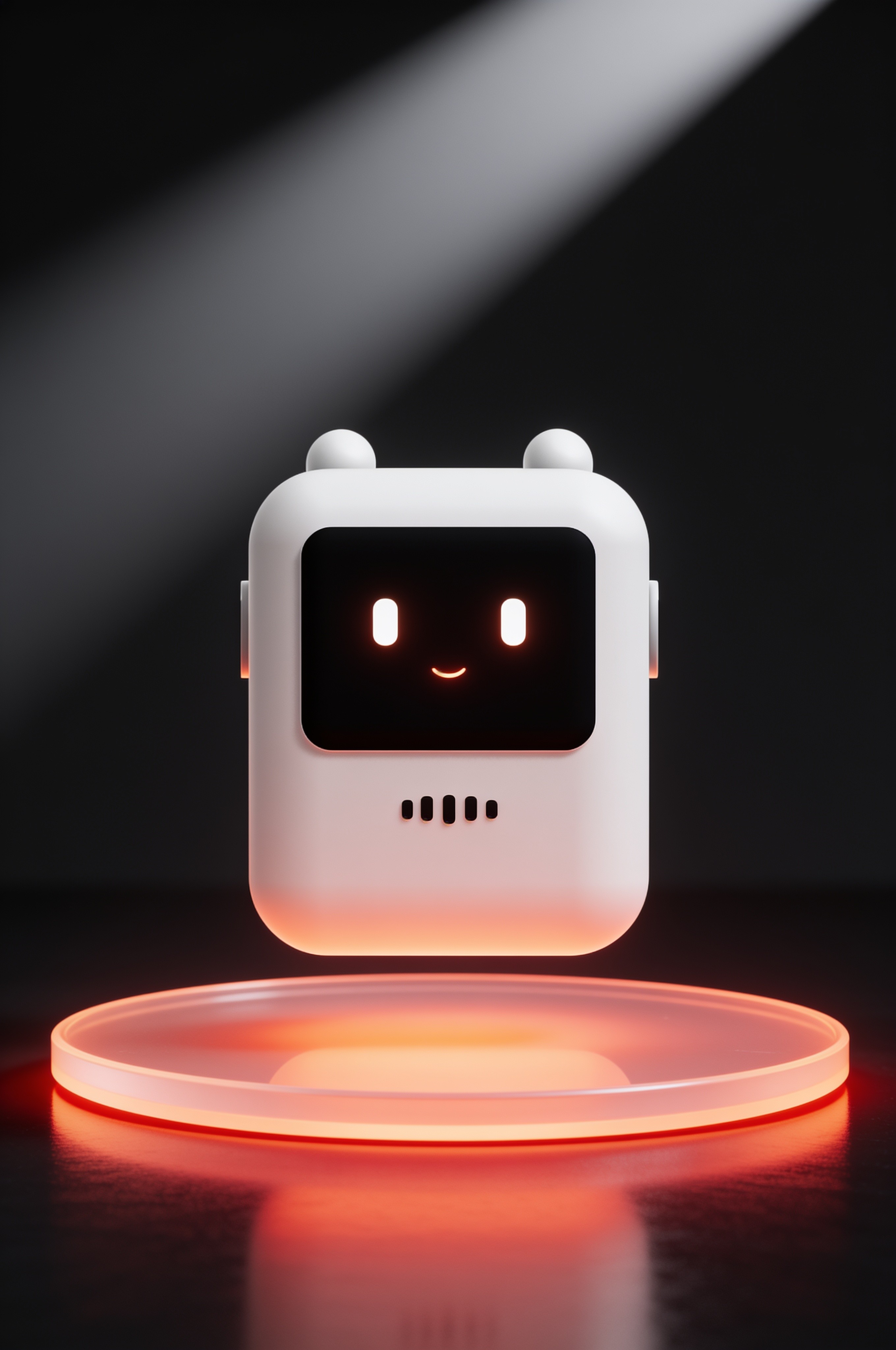 Front view of the n o ii home AI device